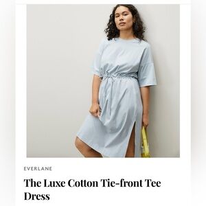 NWT Everlane Luxe Cotton Midi Tie Dress